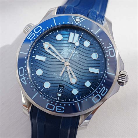 omega seamaster 300 blue leather|omega seamaster 300m price.